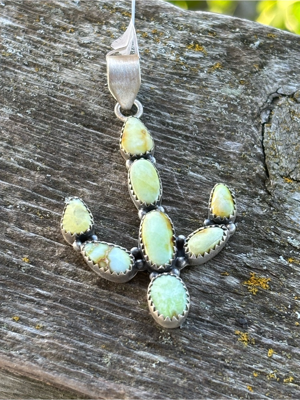 Sterling Silver and Palomino Turquoise Cactus Pendant